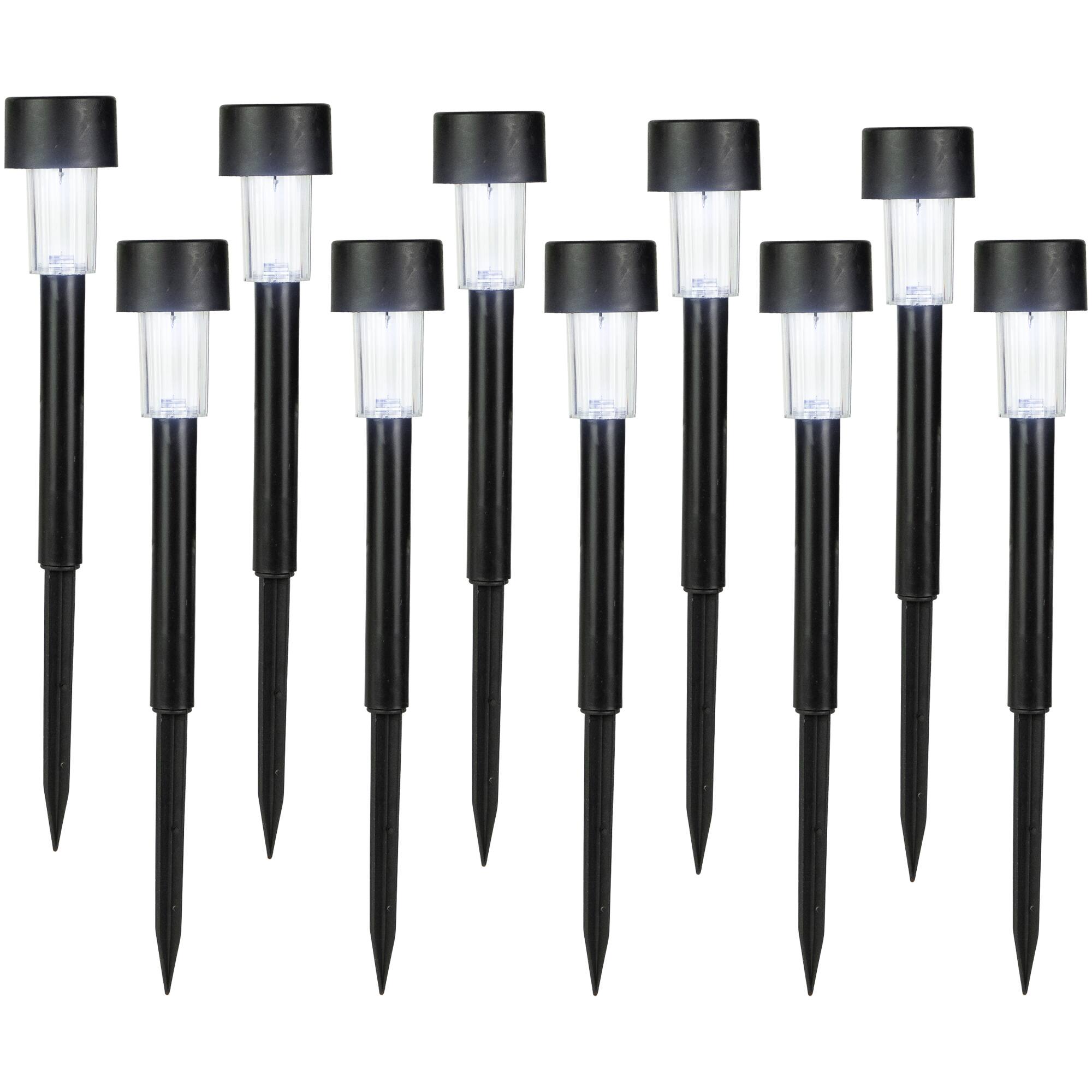 12.25" Black Solar Powered LED Pathway Markers, 10ct.